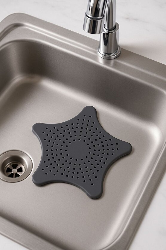 Yıldız Şekilli Silikon Lavabo Süzgeci – Gider Tıkacı ve Kir Tutucu