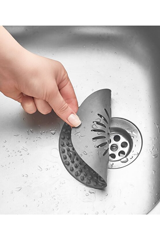 Leon Life Yuvarlak Silikon Süzgeç 12 Cm Antrasit Renk