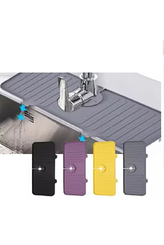 Aveo 5 Adet Karışık Renk Mutfak Banyo Lavabo Kenarı Silikon Matı Silikon Musluk Su Sıçrama Önleyici