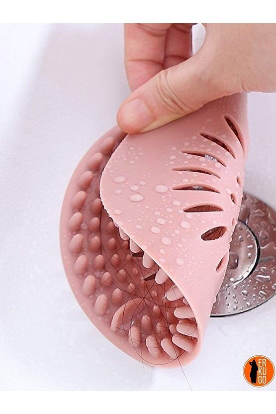 LEON LİFE Yuvarlak Kaymaz Silikon Evye Küvet Banyo Lavabo Silikon Süzgeci