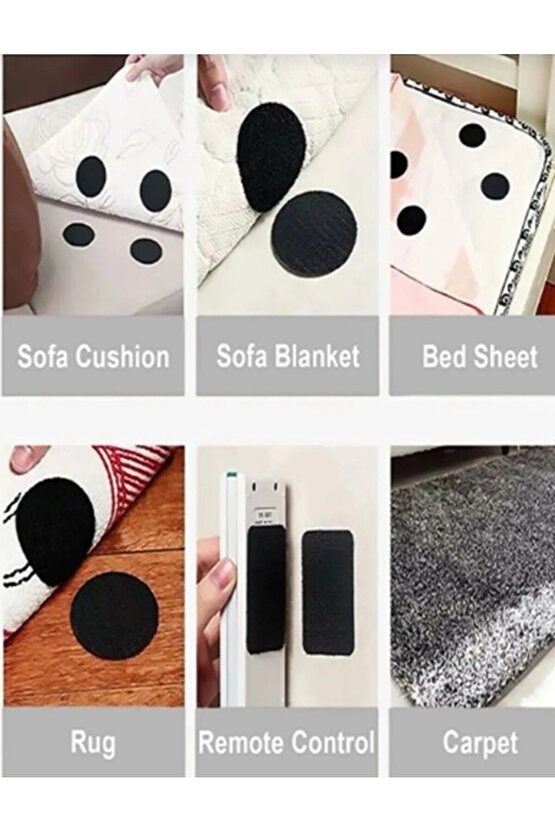 20 Adet Halı Kilim Kaydırmaz Kıvrılma Önleyici Halı Kilim Sabitleyici Cırt Cırtlı Minder Band