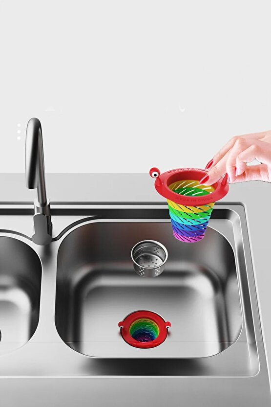 2 ADET Renkli 6 Kademeli Lavabo Süzgeci Birikintileri Toplar Rahatlık Sağlar Plastik 2