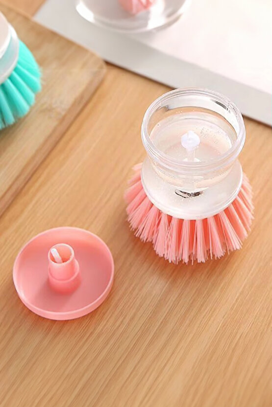 Sıvı Deterjan Hazneli Kolayca Bulaşık Yıkamak I?çin Fırça Bulaşık Fırçası 8,5 Cm 2 Adet