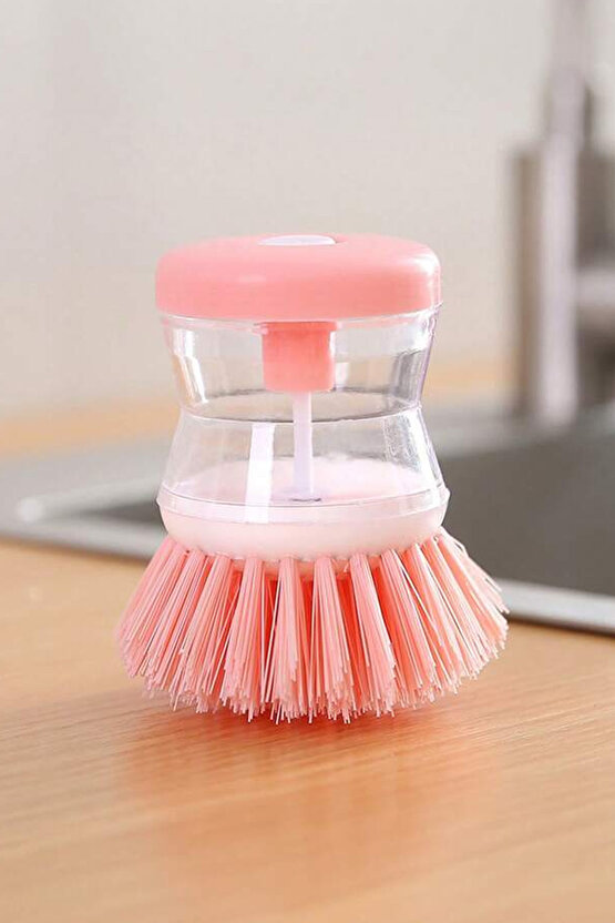 Sıvı Deterjan Hazneli Kolayca Bulaşık Yıkamak I?çin Fırça Bulaşık Fırçası 8,5 Cm 2 Adet