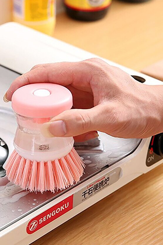 Sıvı Deterjan Hazneli Kolayca Bulaşık Yıkamak I?çin Fırça Bulaşık Fırçası 8,5 Cm 2 Adet