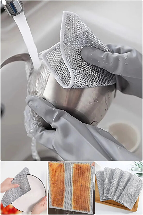 Deterjan Hazneli Kolay Bulaşık Yıkama Lavabo Tezgah Tabak Tencere Tava Temizleme Fırça ve Tencere Ta