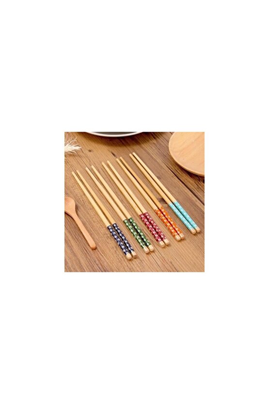 20 Adet 10 Çift) Desenli Yıkanabilir Kore Çin Bambu Chopsticks Yemek Çubuğudesenli Servis Çin Çubuğ