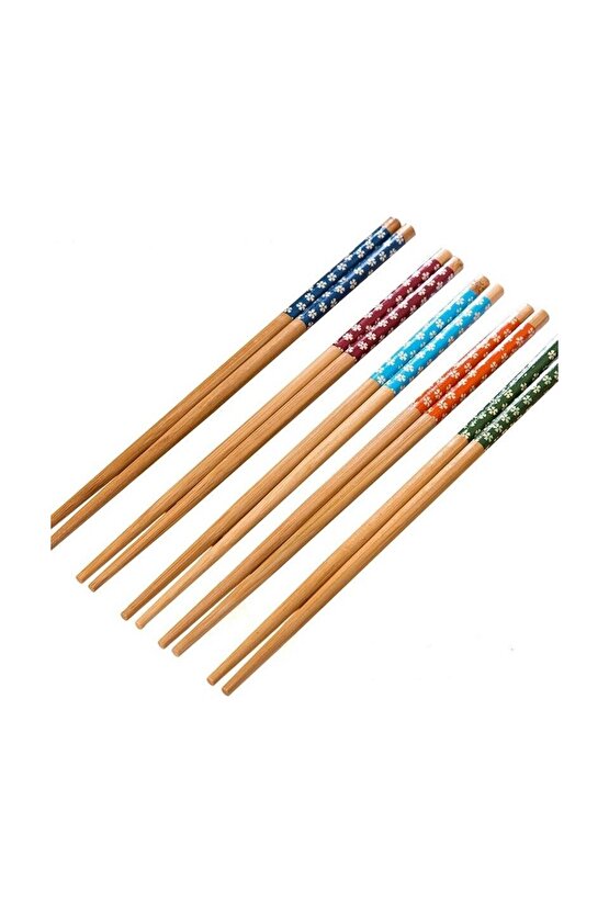 20 Adet 10 Çift) Desenli Yıkanabilir Kore Çin Bambu Chopsticks Yemek Çubuğudesenli Servis Çin Çubuğ