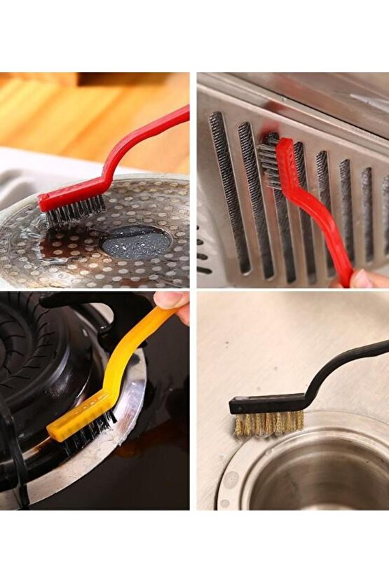 3 Parça Tel Fırça Detaylı Temizlik Seti