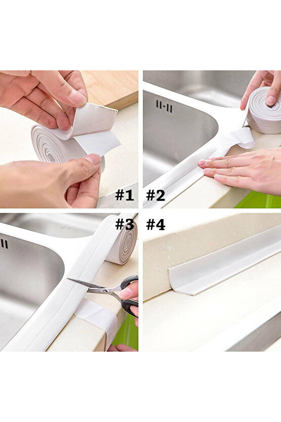 Aveo 1 Adet Su Sızdırmaz Geçirmez Bant Lavabo Küveyt Kenar Bandı Küvet Duş 3,2m X 38mm