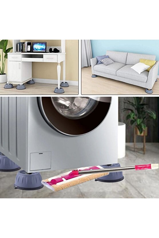 Çamaşır Makinesi Sarsıntı Titreşim Ses Önleyici Kaydırmaz Ayak 4lü Se