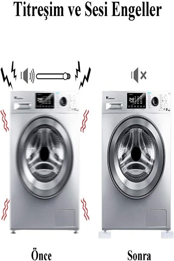 Çamaşır Makinesi Gürültü Ve Titreşim Önleyici Stoper Makine Sabitleyici 4lü Set