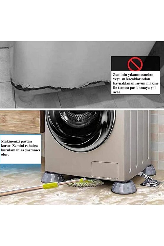 Çamaşır Makinesi Ayağı Titreşim Gürültü Hareket Önleyici Mobilya Yükseltici Ayak