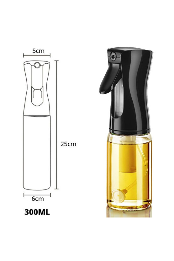 Cam Sprey Airfryer Yağdanlık | Zeytinyağı Sirke Yağ Püskürtücü | Fritöz Yağ Püskürtücü 300ML