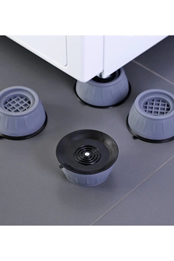 Çamaşır Makinesi Titreşim Önleyici Kaydırmaz Vantuzlu Ayak Stoper 4 Adet Kanepe Yatak Masa Yükseltme