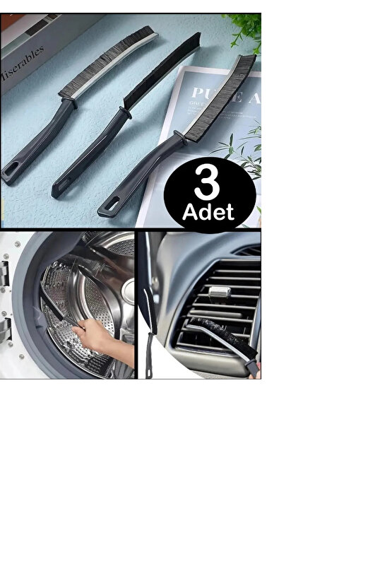 3 Adet Çok Amaçlı  Temizlik Fırçası Derz Arası Banyo Mutfak Lavabo Detay Temizleme Fırça