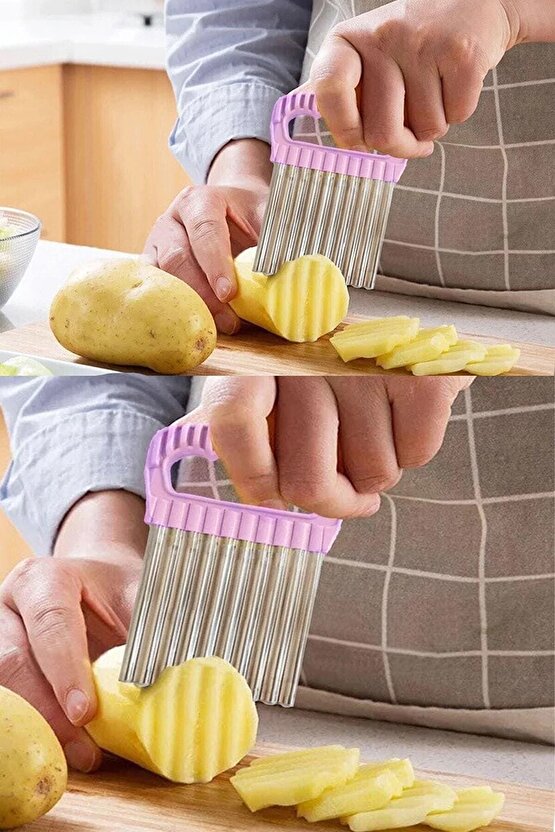 Cips Patates Doğrayıcı Chips Chopper Şekilli Sebze Ve Meyve Dilimleyici Cips Dilimleyici