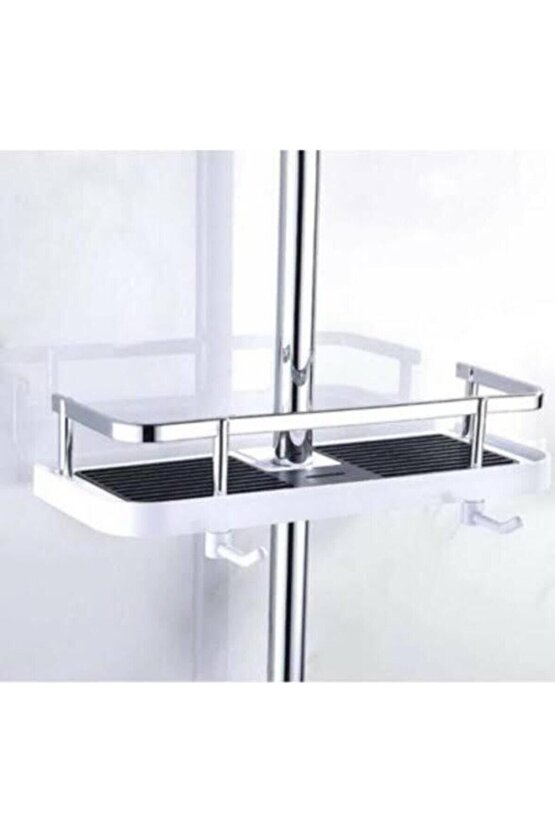 Robot Ve Sürgülü Duş Seti Sabunluk Şampuanlık Liflik Lüx Kromajlı Banyo Organizer