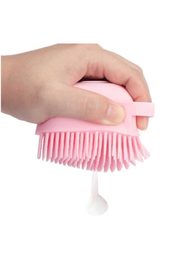 2 Adet Silikon Banyo Duş Jeli Kesesi Hazneli Şampuan Peeling Vücut Masaj Fırçası Bulaşık Yıkama Lif