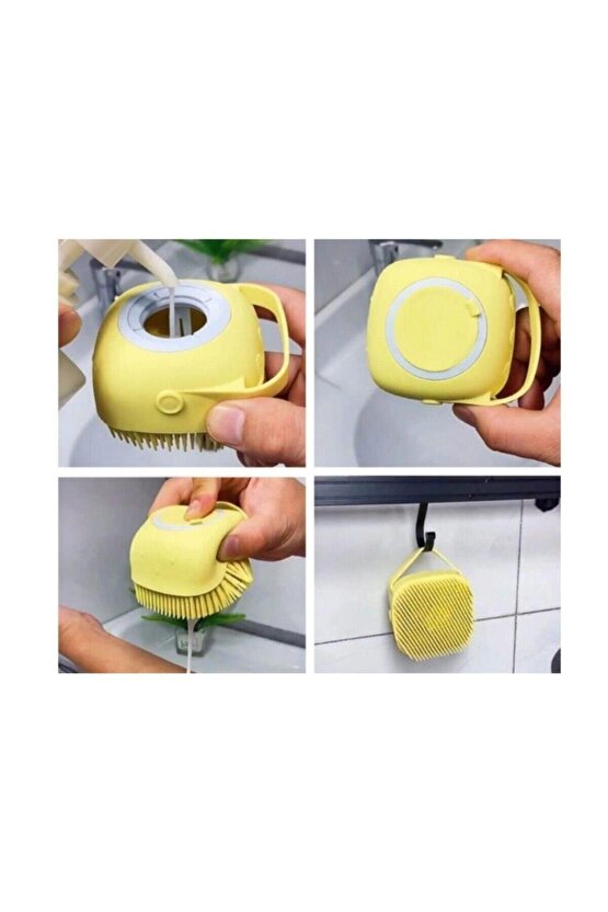 Banyo Duş Kesesi Sabun Duş Jeli Hazneli Masaj Fırçası Lif Kese Doldurulabilir Yıkama Fırçası Karışık