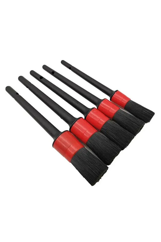6 Parça  Oto Motor Detay Temizlik Fırçası Kırmızı Siyah Kıl Fırça