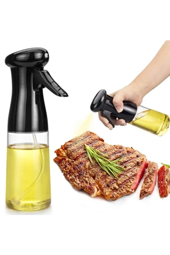 Pratik Püskürtmeli Sprey Cam Şişe Zeytinyağı Sirke Yağ Püskürtücü Yağdanlık 200 ml - 1 Adet