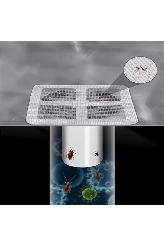 Lavabo Süzgeci Banyo Gider Kapatıcı Sineklik Tamir Kiti Pratik Banyo Saç Kılı Tutucu (10 Adet)