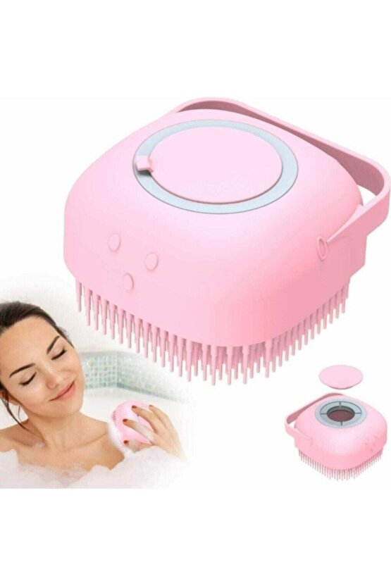 ® 2 Adet Silikon Banyo Duş Jeli Kesesi Hazneli Şampuan Peeling Vücut Masaj Fırçası
