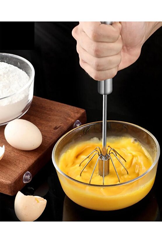 Pratik Portatif Paslanmaz Çelik Basmalı Otomatik Çırpıcı Süt Kahve Ayran Köpürtücü Manuel Mikser