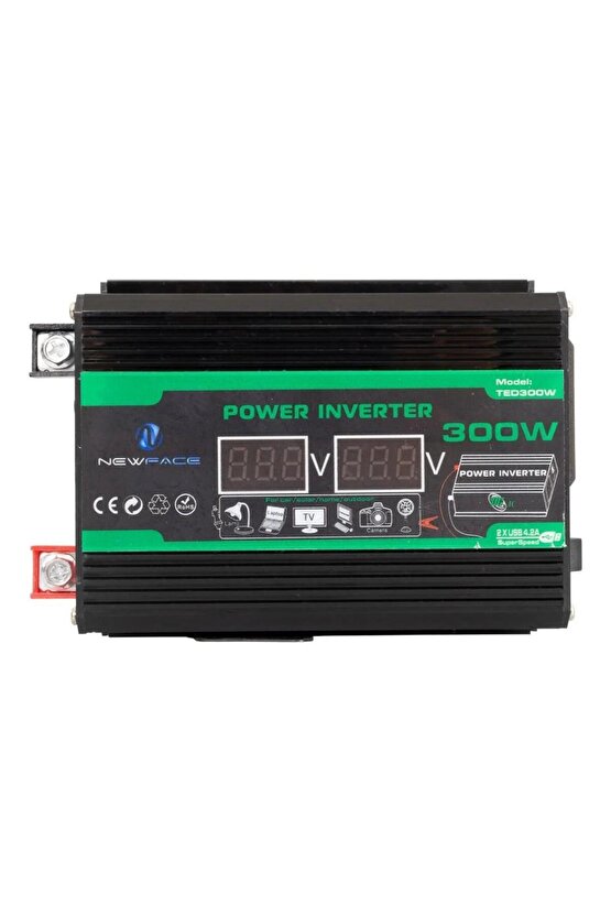 Newface TED300W Dijital Ekran 12Volt 300Watt Modified Sinus Power İnverter
