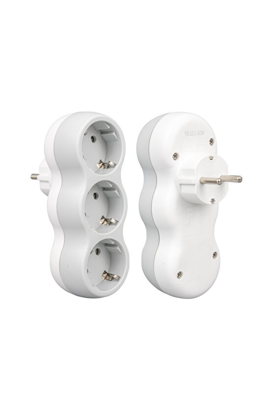 VE-2211-3GW A CLASS 3LÜ  DİKEY ÇOKLU PRİZ (MADE IN MALAYSIA) (K0)