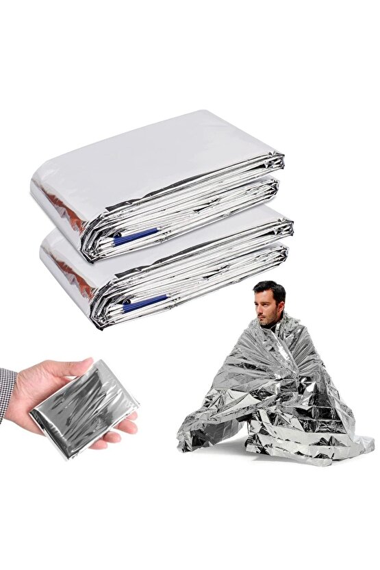 20 Adet Acil Durum Battaniyesi Deprem Termal Battaniye Nem ve Soğuktan Koruma Su Geçirmez 200x130cm