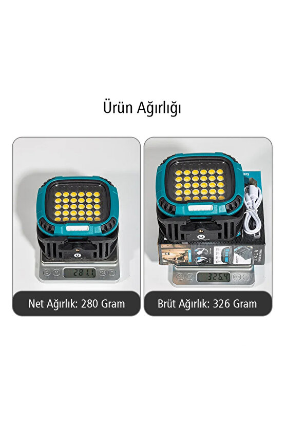 Mx-w893 4000k - 7000k - Kirmizi 30 Cob Ledli Çok Fonksiyonlu Çalişma Lambasi (POWERBANK)