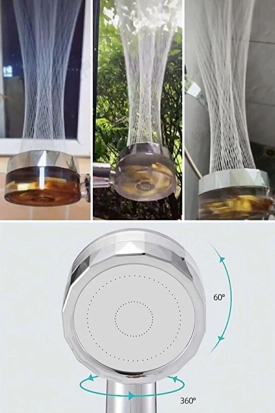 Turbo Pervaneli Duş Başlığı Yüksek Basınçlı Fıskiye Banyo Batarya Batarya KPF33-K66T