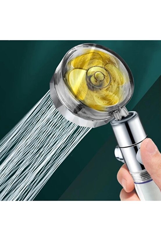 WİNTA- Turbo Pervaneli ve Filtreli Su Tasarruflu 360 Derece Dönebilen Tazyikli Duş Başlığı (K95)