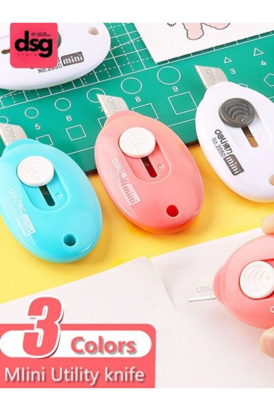 1 Adet Renkli Mini Çelik Bıçaklı Falçata Maket Bıçağı BSND9-V63X1