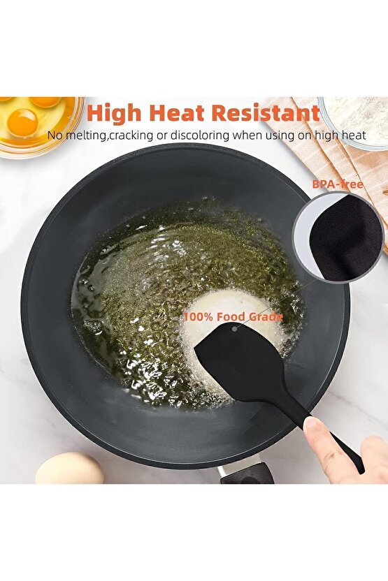 6 lı Takım Yanmaz Yapışmaz Mutfak Pasta Silikon Yumurta Fırçası Kaşık Bıçak Spatula Seti