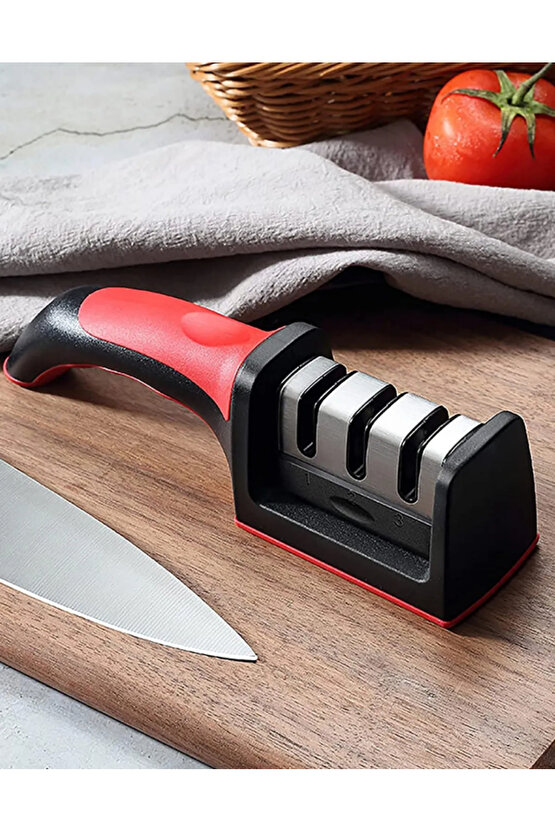 Profesyonel Bıçak Bileyici 3 Açılı El Bıçakları Satır Bileyici Ergonomik Tasarım BIÇAK BİLEYİCİ