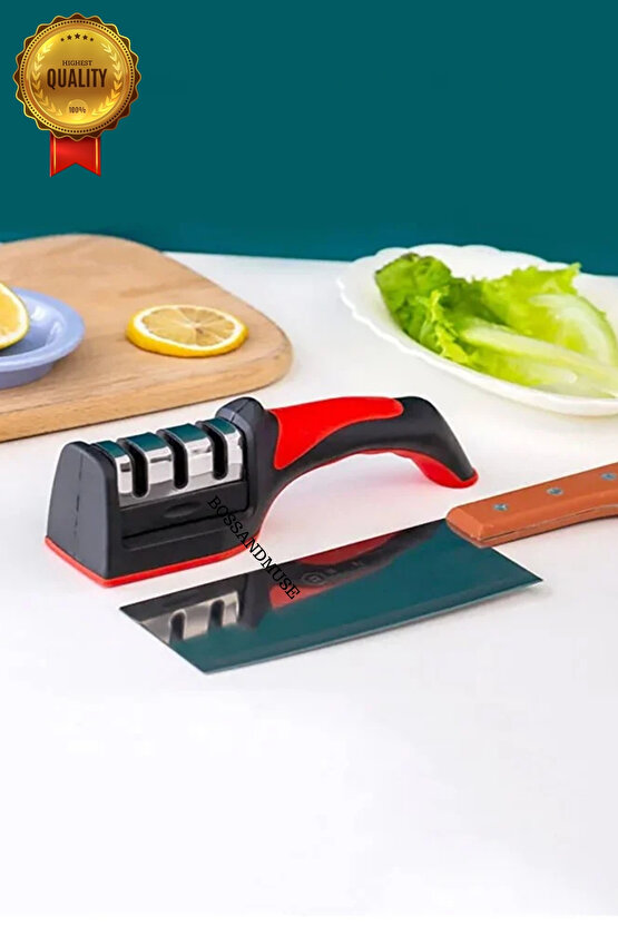 3 Aşamalı Paslanmaz Çelik 1. Kalite Bıçak Bileme Aparatı Asorti Renkli BSR7-1L