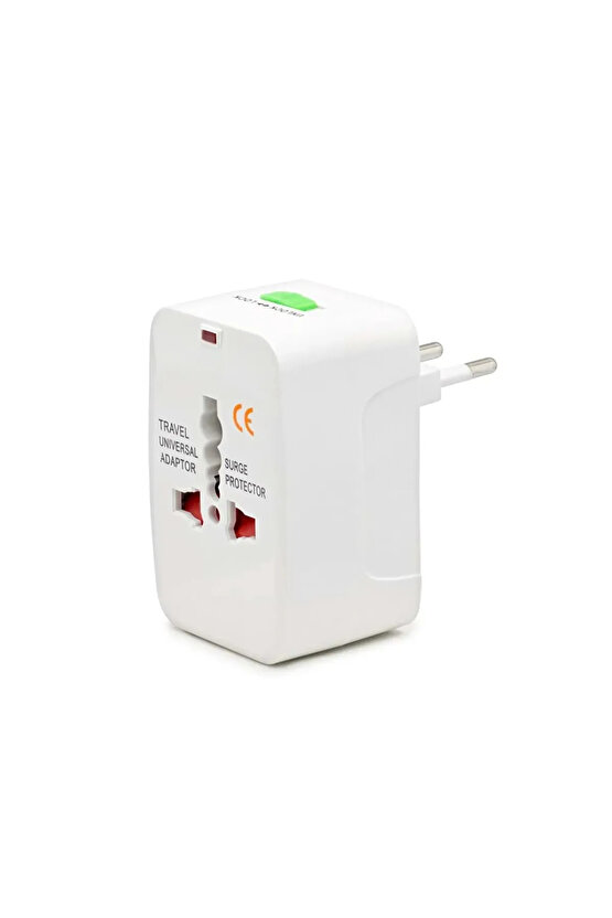 Universal USA AUS EU UK  Ülkeler Arası Fiş Çevirici Akım Korumalı Priz Çevirici Dönüştürücü Priz