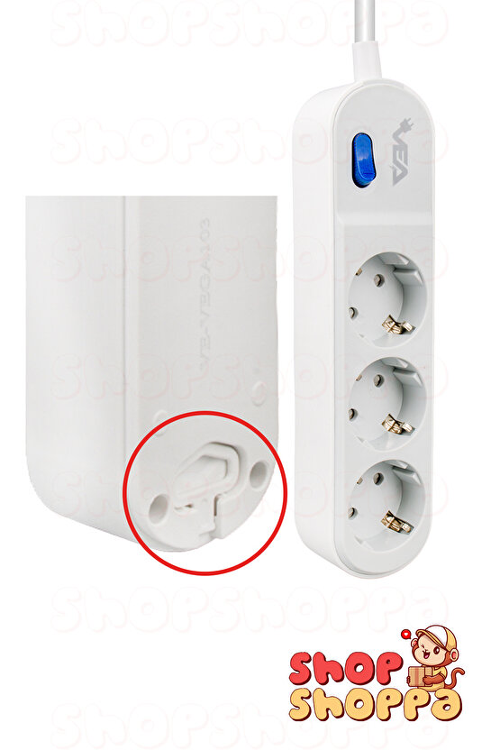 3lü 4lü 5li Akım Korumalı Grup Priz, Anahtarlı, Çocuk ve Yangın Koruması, 3500 Watt, 16 Amper