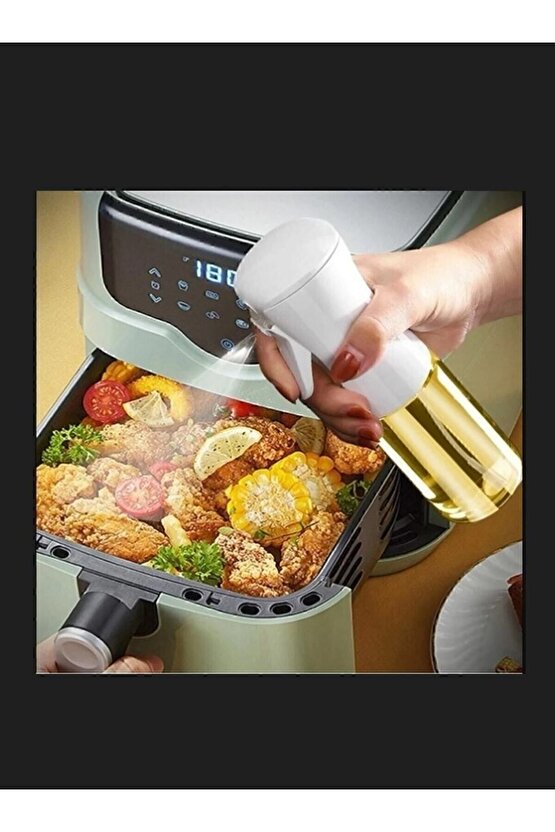 Sprey Yağdanlık Airfryer Için Yağdanlık Püskürtmeli Beyaz Sprey Cam Şişe