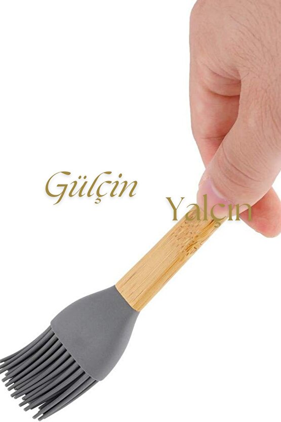 Slikon Ahşap Saplı  5li Pasta Hazırlama Seti Spatula Yağ Fırçası