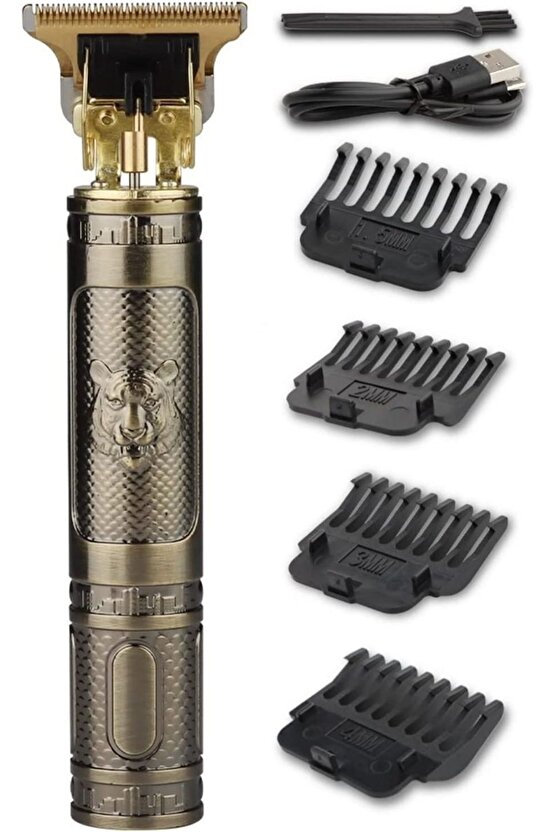 Vintage Pofesyonel Şarjlı Çok Fonksiyonlu Traş Saç Sakal Vücut Kuru Makinası