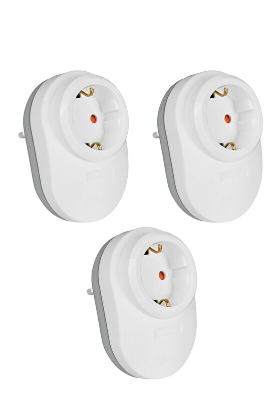 3 Adet Akım Korumalı Tekli Fiş Priz