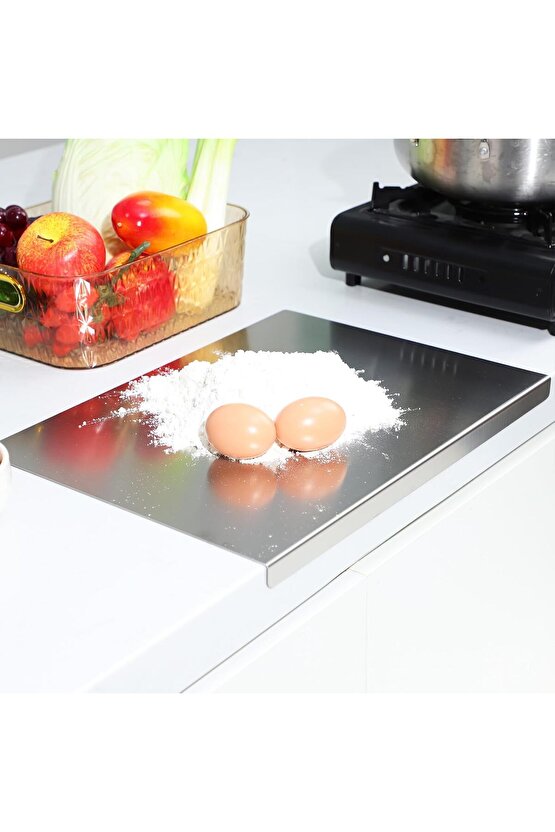 Narkalıp Paslanmaz Çelik Tezgah Koruyucu Doğrama Tahtası Mutfak Kesme Tahtaları 30x30cm