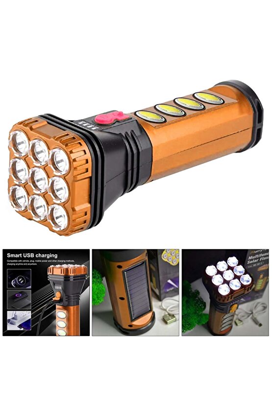 HB-707-2 Solar El Feneri Şarjlı 10 Watt + Cob Led