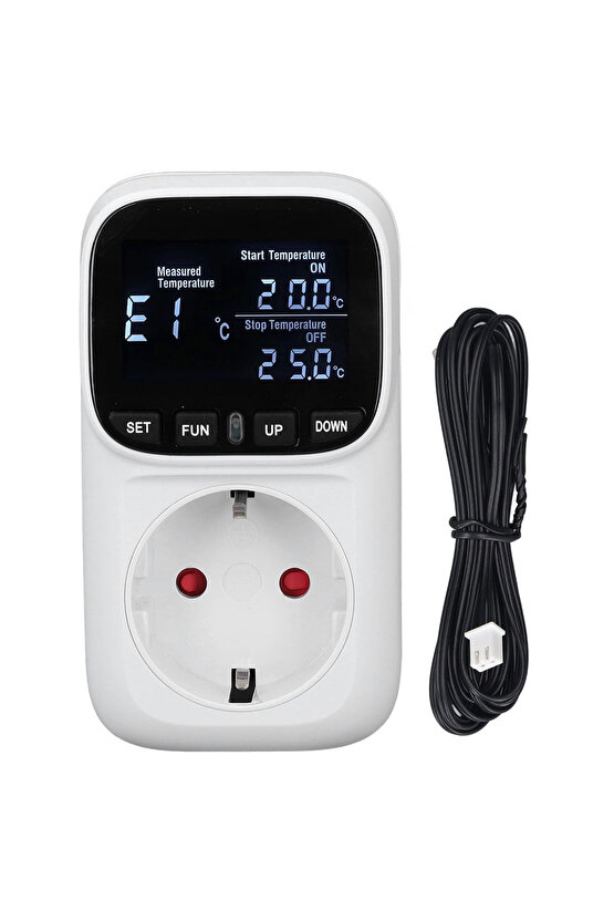 Pm-24909 Dijital Termostat Sıcaklık Kontrol Cihazı Priz (2 METRE PROBLU)
