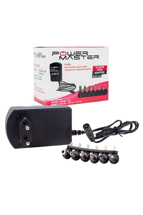 thestorex 3-12 Volt 3 Amper Çok Uçlu Ayarlı Kademeli Adaptör gextr 657515