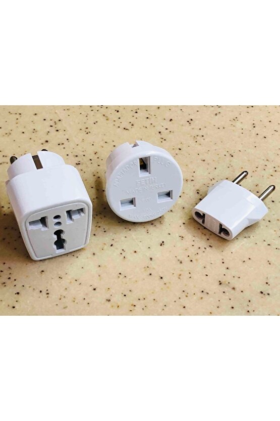 Universal Çevirici Priz Seti Amerikan Ingiliz Katar Fiş Dönüştürücü Türk Fişe Çeviren Başlık AXE-S